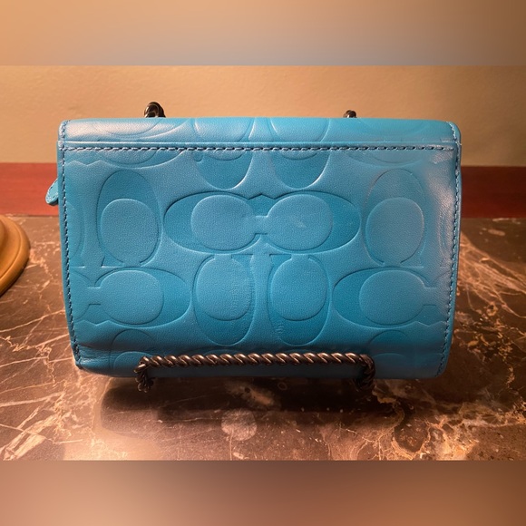 Coach Embossed Teal Leather Wallet - Picture 2 of 3